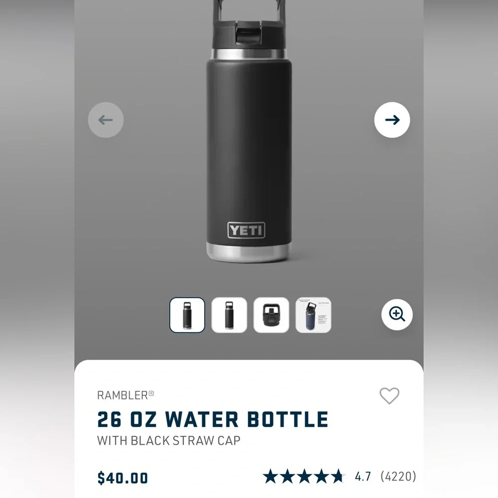 Yeti Orange Insulated Bottle with Black Lid - Picture 5 of 5